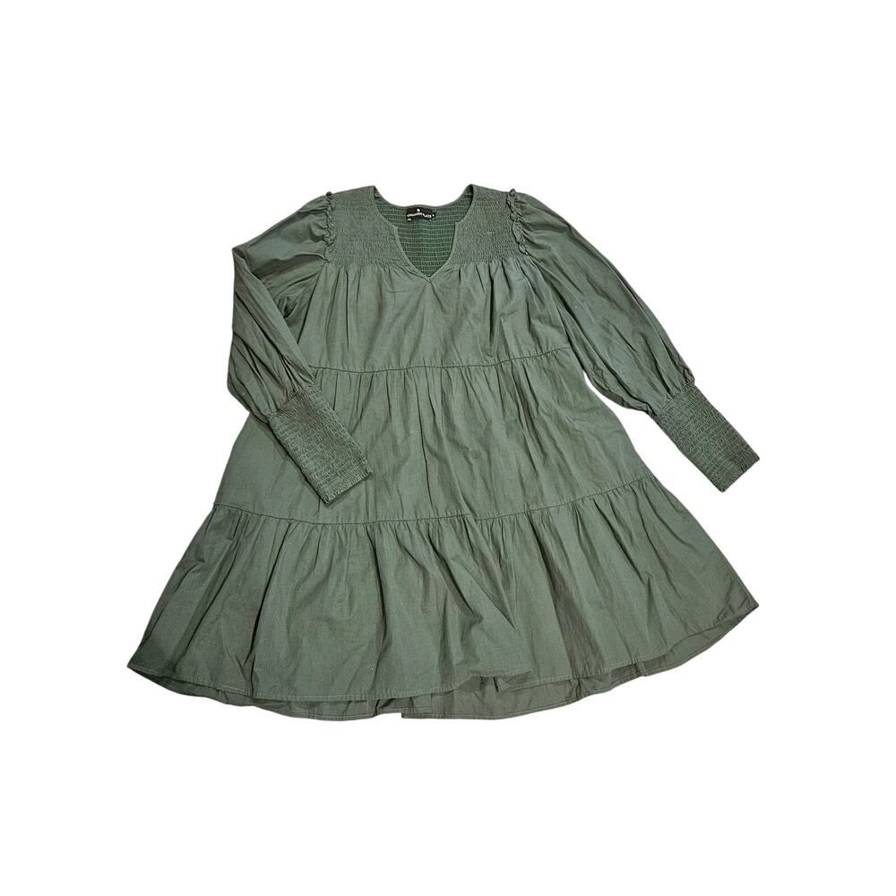Tuckernuck Pomander Place Crepe Kenzo Swing Dress sage greem Green Mini XL